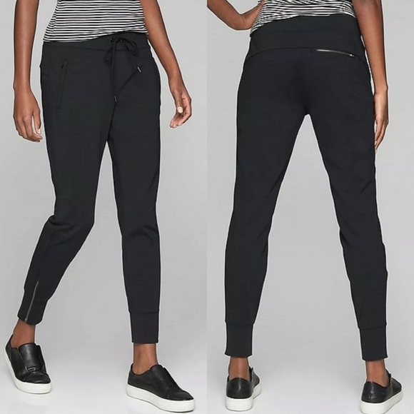 Athleta Pants - New Athleta Metro Street Zipper Jogger Pants Black